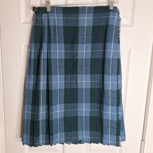 Vintage Pure New Wool tartan wrap skirt size 18